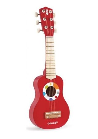 Guitare Janod Confetti 6 Cordes Métal Rouge Bois