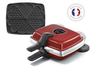 Gaufrier Croque-monsieur Lagrange Super 2 Antiadhésif 039512 1000 W Gaufres Cœurs Rouge Fonte D’aluminium