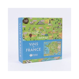 Puzzle 1000 Pièces Vins De France Carton Bleu Vert 68x48 Cm Professor Puzzle
