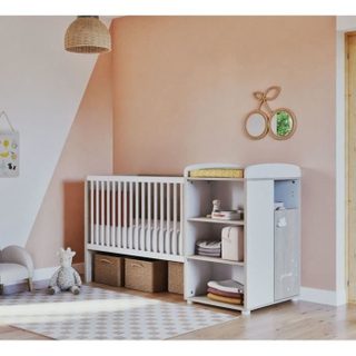 Sauthon Lit Combiné - 120x60cm - Evolutif En 90x190cm - Babyprice Smile - Hetre