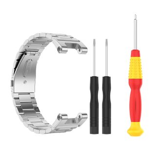 Bracelet De Montre En Acier Inoxydable + Tournevis Silver Amazfit T-rex A1918