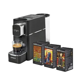 Cafetière Machine À Capsules Polti Fonction Arrêt Automatique Noir Dosette 0,85 L