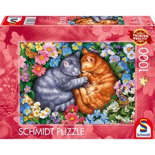 Puzzle 1000 Pièces Sommeil Aux Pattes De Velours Illustration Colorée Schmidt Spiele