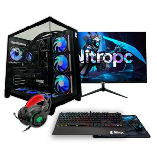 Pc Gamer Nitropc Pack Extrême – R7 5800x, Rtx 5060 8gb , 32gb, 1tb M2, Win 11pro Accessoires + Monitor 24"