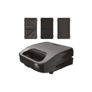 BLACK & DECKER - Appareil multifonctions croque / gaufre / gril - 750W - gris/noir - BXSA754E