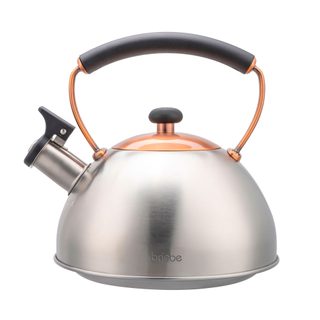 Bouilloire À Induction Théière Sifflet 2,3l Acier Inox. Retro, Poignée Cool Briebe I-bronze Inox/ Bronze