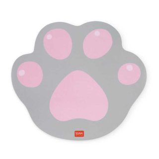 Tapis Souris Kitty Paw Mouse Pad Pvc Gris Clair Rose 22,3x23,3cm Legami