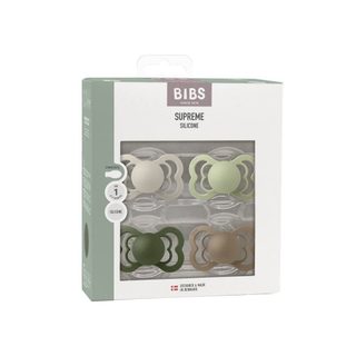 Tétines Bibs Supreme Symétrique Silicone Taille 1 Set De 4 Couleurs Sand Sage