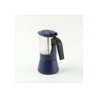 Cafetière Italienne Inoxibar Clair Blue 6 Tasses Verre Borosilicate