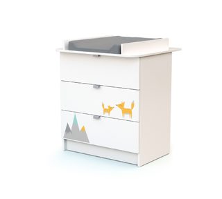 Petits-Meubles Commode 3 tiroirs avec plan à langer AT4 Webaby Renard