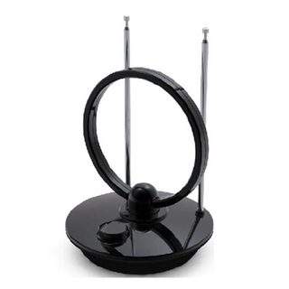 Antenne Tv Intérieure 50db - Ronde Amplifiéeuhf/vhfavec Filtre 4g Noire - Gain Maximum 50db - Portée De L'antenne 25 Km
