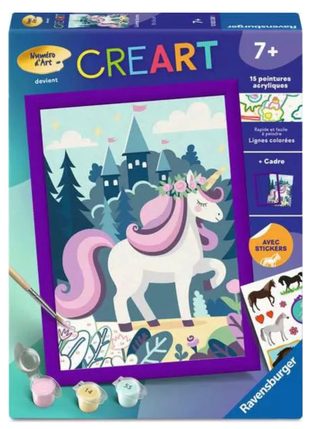 Peinture Au Numéro Ravensburger Creart Licorne Et Chateau Multicolor Matériaux Contrôlés
