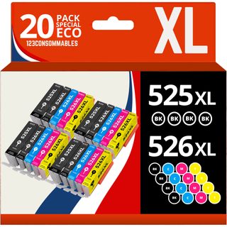 123consommables - Pgi525 Cli526 - Cartouches D'encre Compatible Avec Canon 525 526 Pour Pixma Mg5150