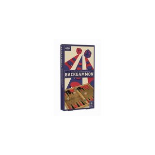 Backgammon Vintage Bois Naturel Rouge Noir 25 Cm Professor Puzzle