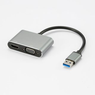 Adaptateur Usb 2.0 Male / Hdmi F + Vga F Hdmi 1920*1080p, Adaptateur Usb-c Mâle/usb A Femelle Inclus, Boîtier Métal