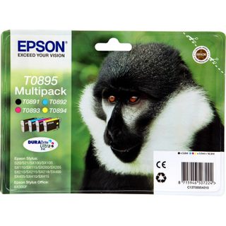 Cartouches Singe T0895 noire + couleurs EPSON