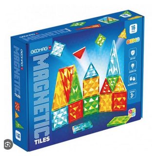 Geomag Tuiles magnétiques - Tiles Gems 4100 - 16 pièces - Formes géométriques - Effet cristal