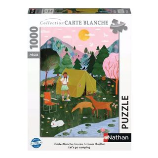 Puzzle Nathan Jeux Carte Blanche Lets Go Camping 1000 Pièces Vert