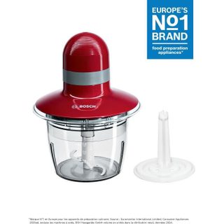Hachoir Mmr08r2 - Rouge/gris - 400w - Capacité 0,8l - Couteau Inox - Batteur A Blancs
