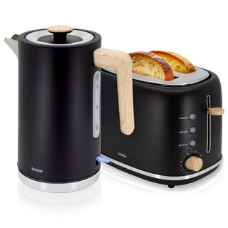 Nordic Ensemble Grille Pain 2 Fentes Larges, Bouilloire Électrique 1,7l Sans Bpa Briebe Skt1167blk Noir 2200w