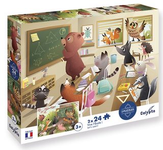 Puzzle Sentosphere Vive L Ecole 2x24 Pièces 33x23 Cm Multicolor Carton