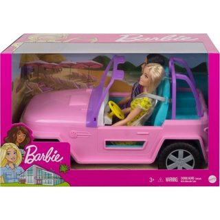 Buggy 4x4 Beach Cruiser + 2 Poupées Barbie - Mattel - Gvk02 - Voiture Décapotables
