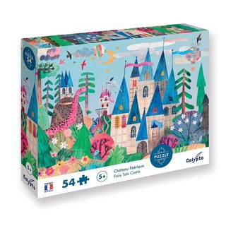 Puzzle Sentosphere Château Féérique 54 Pièces 47.5x33 Cm Bleu Carton