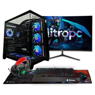 Pc Gamer Nitropc Pack Extrême – i7-12700K, RTX 5060 8GB, 32GB, 1TB M2, Win 11 PRO, Accessoires + Monitor 27"
