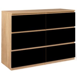 IDMarket Commode 6 Tiroirs Tomi 110 Cm Bois Façon Hêtre