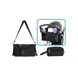 Organisateur Poussette Nuby Deluxe Noir Avec Poche Amovible Et Porte-gobelets Isothermes