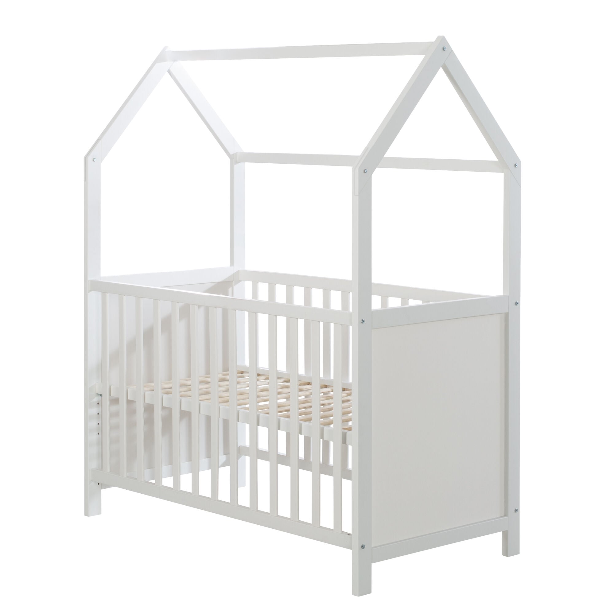 Lit Cabane 60 X 120 Cm – Certifié Fsc – Lit Bébé Et Cododo – Blanc