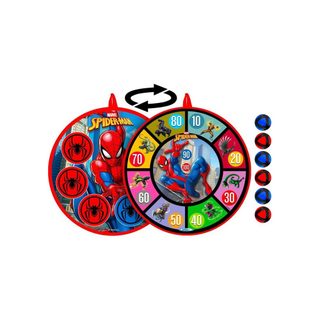 Marvel Cible à scratch double face Spider-Man 36 cm avec 6 balles multicolores