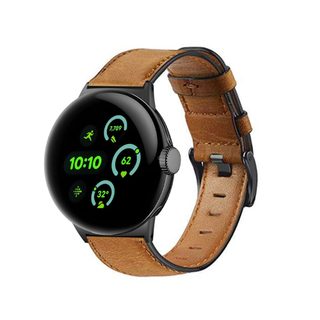 Bracelet De Montre En Cuir Véritable Pour Google Pixel Watch 3 (45 Mm) - Marron