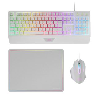 Mars Gaming Mcp124w Clavier Souris Incluse Usb Azerty Français Blanc