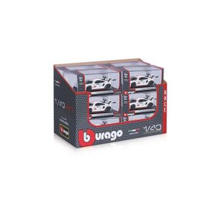 Display De 12 Voitures Miniatures 1:43 Métal Blanc Course Bburago