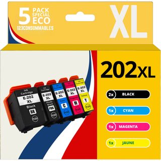 123consommables - 202xl - Pack Cartouches D'encre Compatible Avec Epson 202 Xl 202xl Pour Imprimante