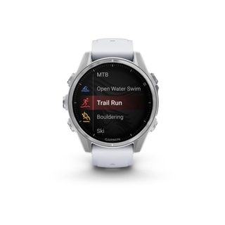 Montre Connectée Garmin Fenix8 Amoled 43mm Acier Silver Avec Bracelet Blanc