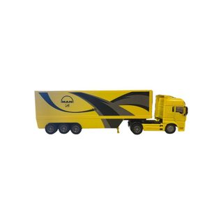 Camion Miniature 1/32 Man Tg18.410a Metal Plastique Jaune Remorque Container Boîte