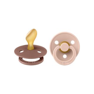 Lot De 2 Sucettes Anatomiques Taille 2 Caoutchouc Naturel Bibs Blush Woodchuck 6-18 Mois