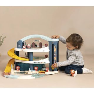 Smoby Garage Little Grand Garage 3 Niveaux avec Rampa, Ascenseur et Station de Lavage
