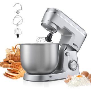 Vevor Robot Pâtissier Batteur Sur Socle 5,7 L 1500 W À 10 Vitesses Pour Cuisine
