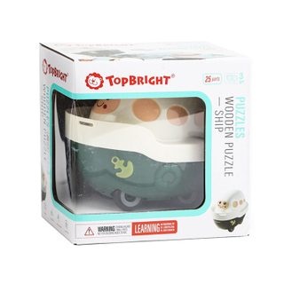 Topbright Puzzle En Bois Port Bateau Vapeur 24 Pièces Jouet Éducatif