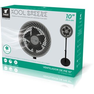Ventilateur Sur Pied Thulos Th Vn 5007 Bk 85 W Oscillant 3 Vitesses 25,4 Cm Noir