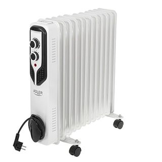 Adler Ad 7817 Appareil De Chauffage Intérieure Blanc 2500 W Chauffage Électrique À Bain D’huile