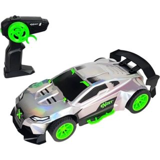 Voiture Télécommandée - Metal Chrome 1:14 - 15 Km/h - 31 -5 Cm - Argent Et Vert - Des 5 Ans