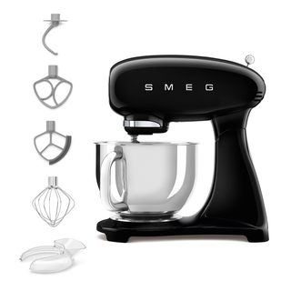 Robot Pâtissier Smeg Années 50 Smf05bleu 1000 W 4,8 L 10 Vitesses Noir Aluminium Moulé