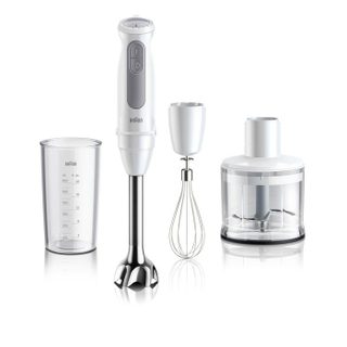 Mixeur Plongeant - Multiquick 5 - 1000 W - 21 Vitesses - Gobelet 600 Ml - Mini Hachoir - Fouet - Blanc