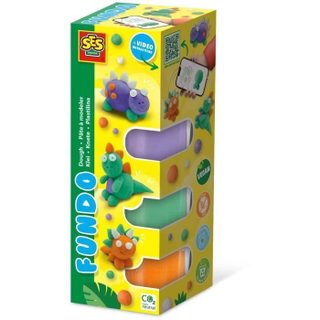 Pâte A Modeler Fundo - Dinosaures (3x90gr-1x40gr) - - Interactive Pour Les Jeunes Enfants.
