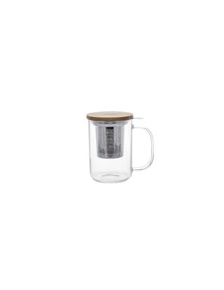 Tisanière En Verre Et Couvercle En Bois D'acacia 450ml Gustave - Ogo Living