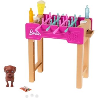 Mini Ensemble De Jeu Barbie Avec Animal De Compagnie, Table De Baby-foot